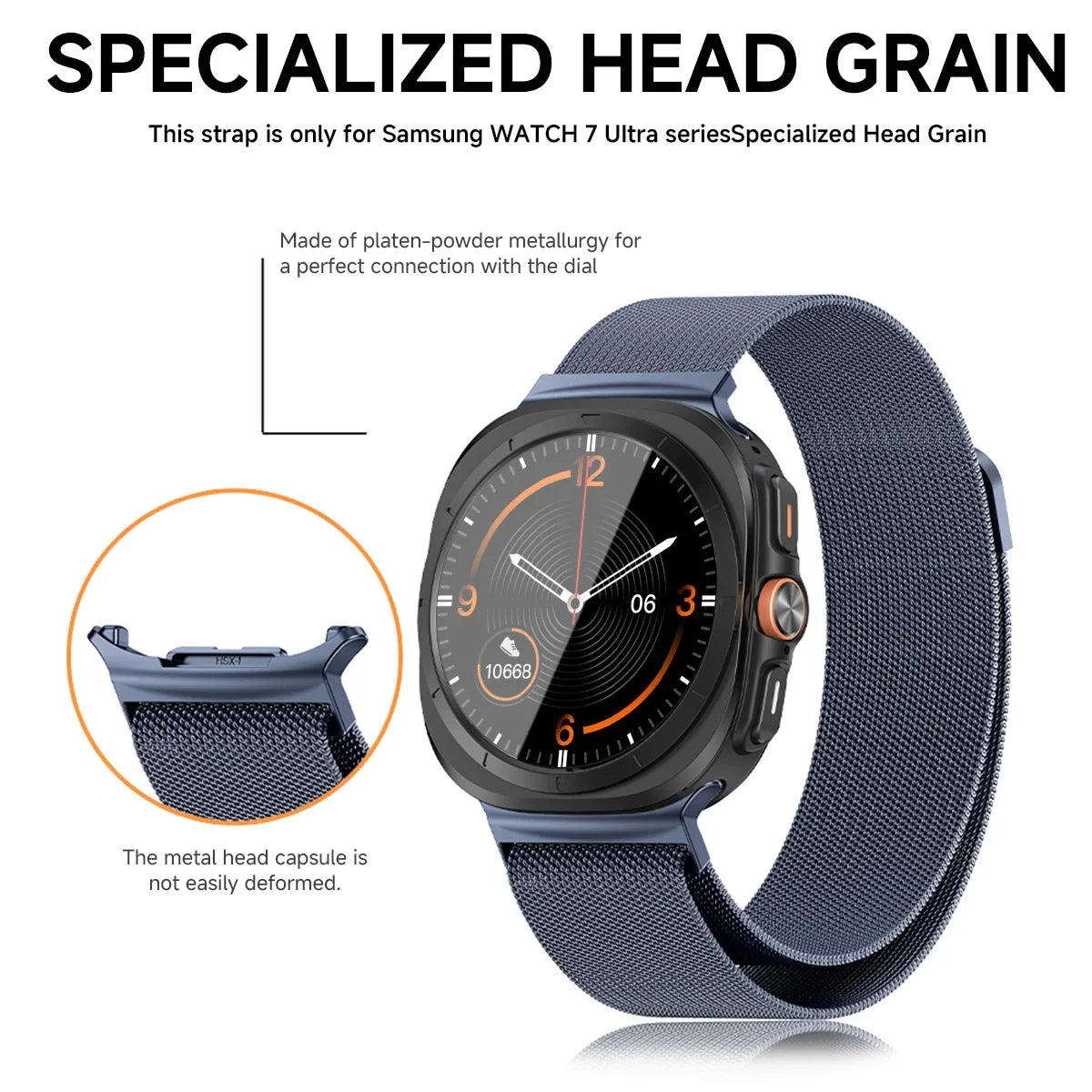 Milanese Loop Strap for Samsung Galaxy Watch 7 Ultra 47mm Magnetic Stainless Steel Bracelet for Galaxy Watch 7 Ultra Metal Band