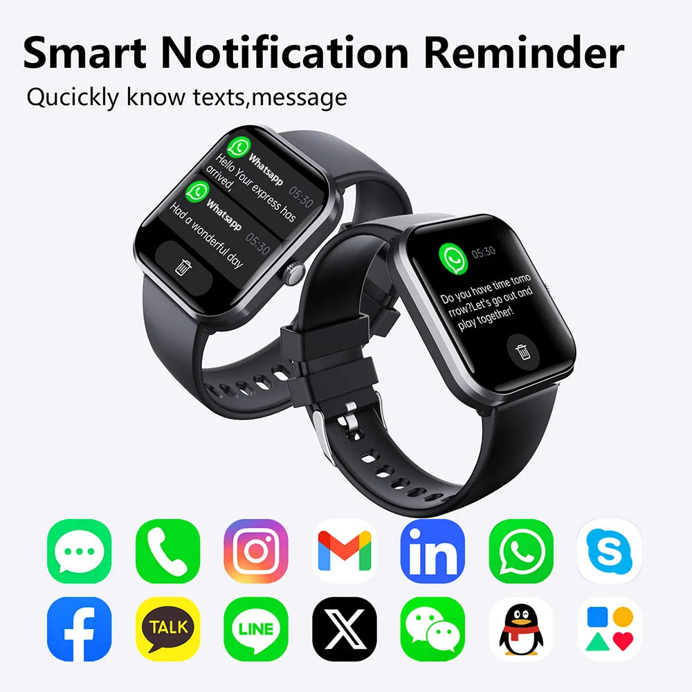 llNuyoah F96 Smart Watch 1.90" IPS LCD with SOS Bluetooth Call Blood Oxygen 108 Sports Modes for Android IOS 2024 for Men Women