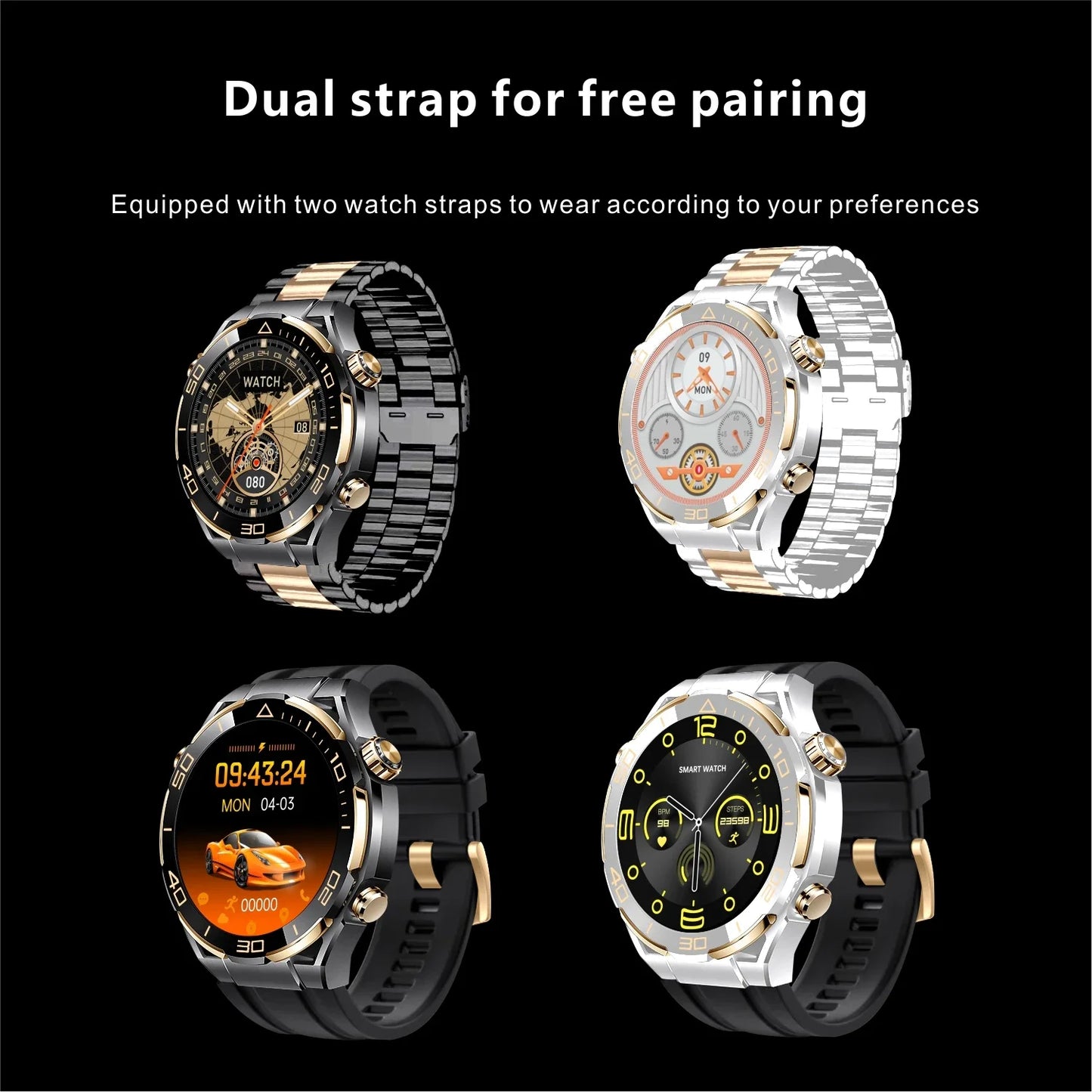 2024 New for Huawei Smart Watch Men 4GB Memory GPS Sports Fitness Tracker 480*480 AMOLED HD Screen NFC Bluetooth Call smartwatch