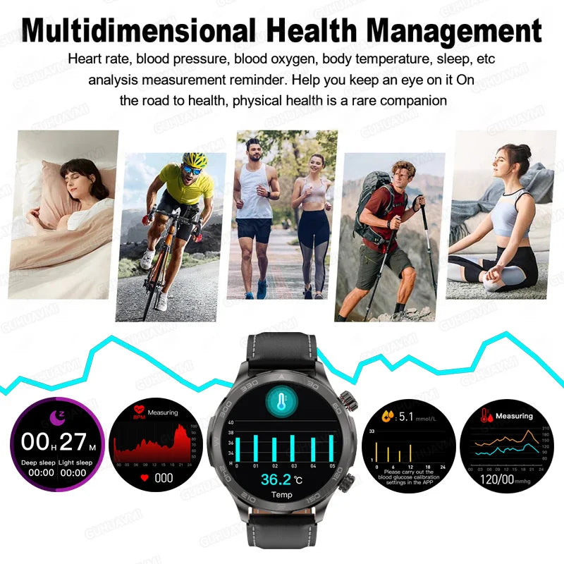 2024 New Rugged Outdoor GPS Smart Watch Men AMOLED Full Touch Screen Heart Rate Bluetooth Call Waterproof SmartWatch For Huawei