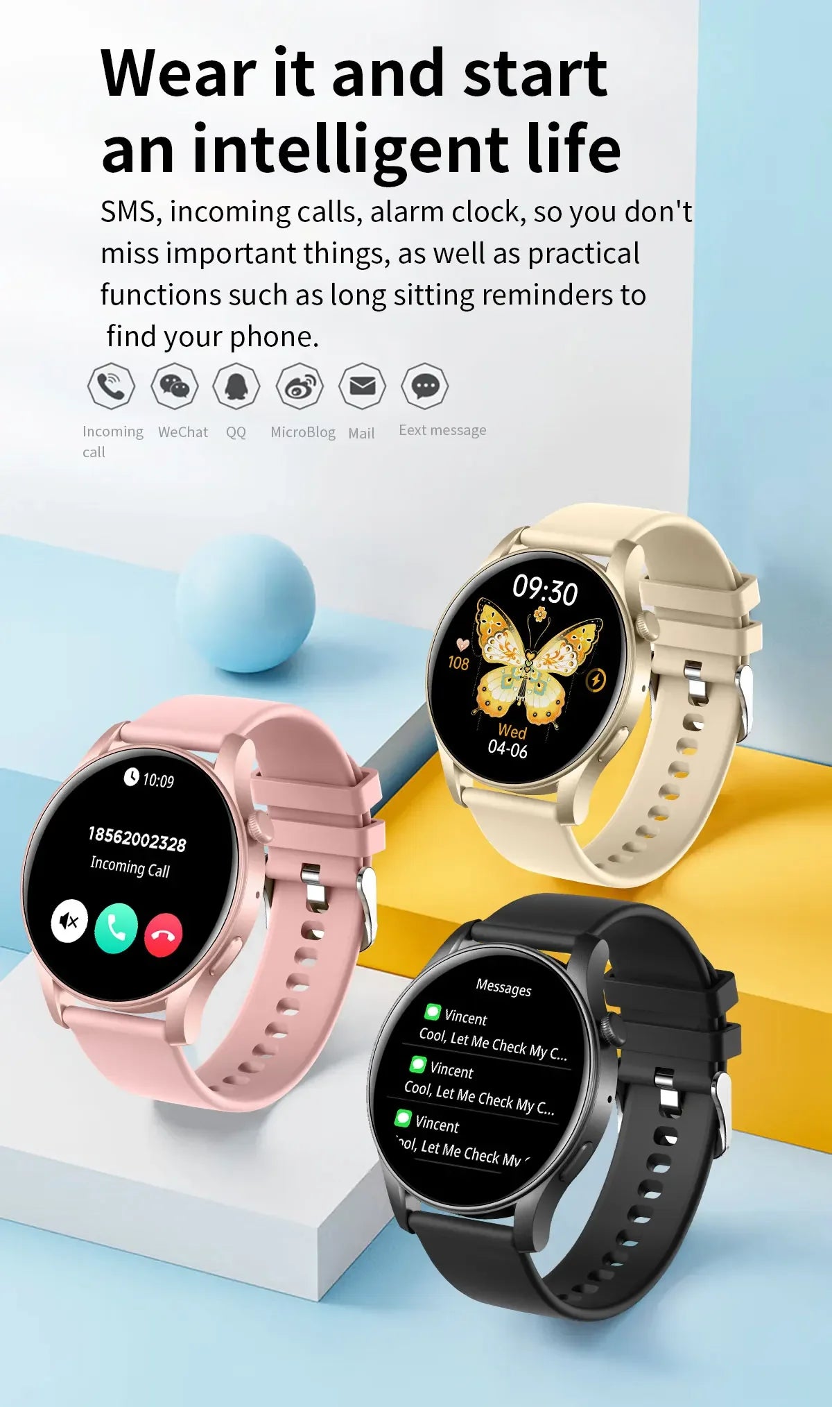 MAOYUAN 2024 New Bluetooth Call Smart Watch for Women and Men with Multi Sport Mode AMOLED Screen Waterproof Couple Smartwatch