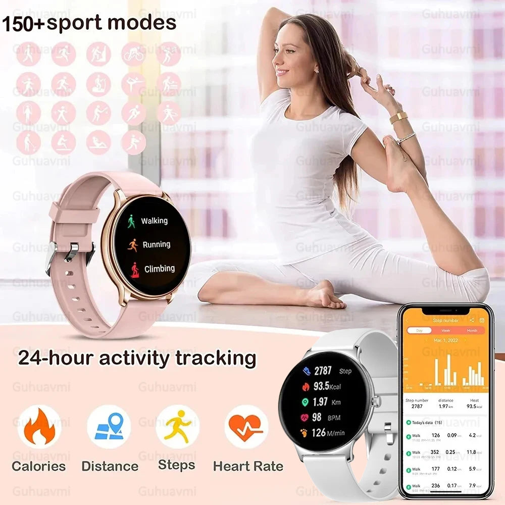 2024 New Ultra Thin Women Smart Watch 1.43" AMOLED 466*466 HD Pixel Display Always Show Time Call Reminder Smartwatch Ladies+Box