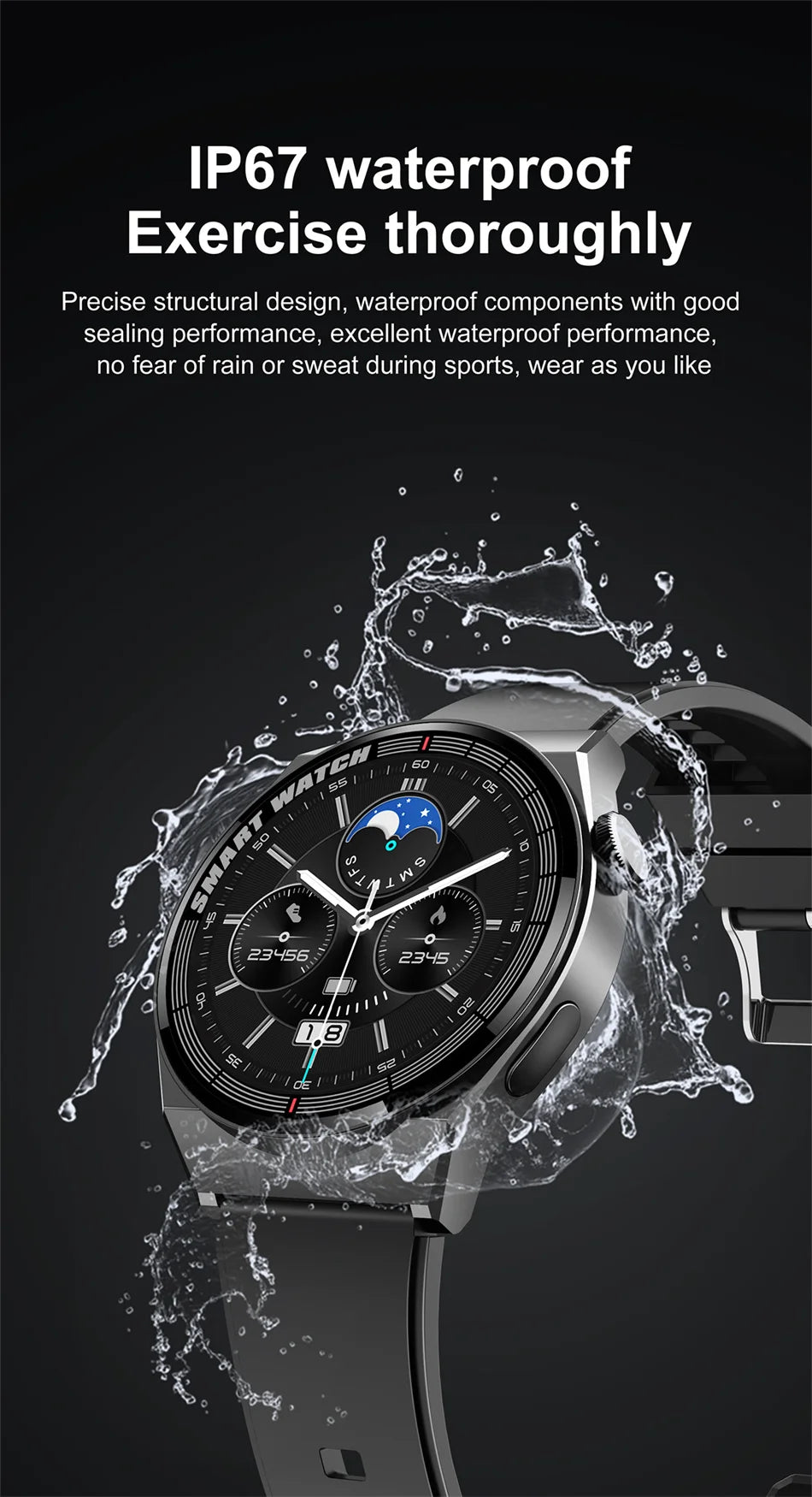 2024 New ECG+PPG Smart Watch Men For Android IOS WATCH 3  AMOLED 390*390 HD Screen IP68 Waterproof Bluetooth Call SmartWatch