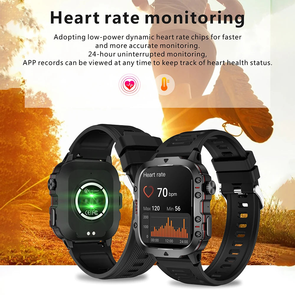 Smart Watch Men For Android IOS 3ATM Waterproof Outdoor Sport Fitness Tracker Heart Rate Monitor Bluetooth Call Smartwatch 2024