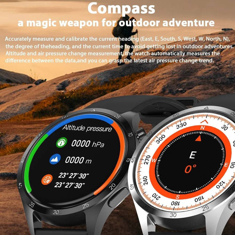 For Watch 4 2024 GPS Sports New Men's Smartwatch AMOLED HD Screen IP68 Waterproof Fitness Watch NFC HD Voice Call Smartwatch Men