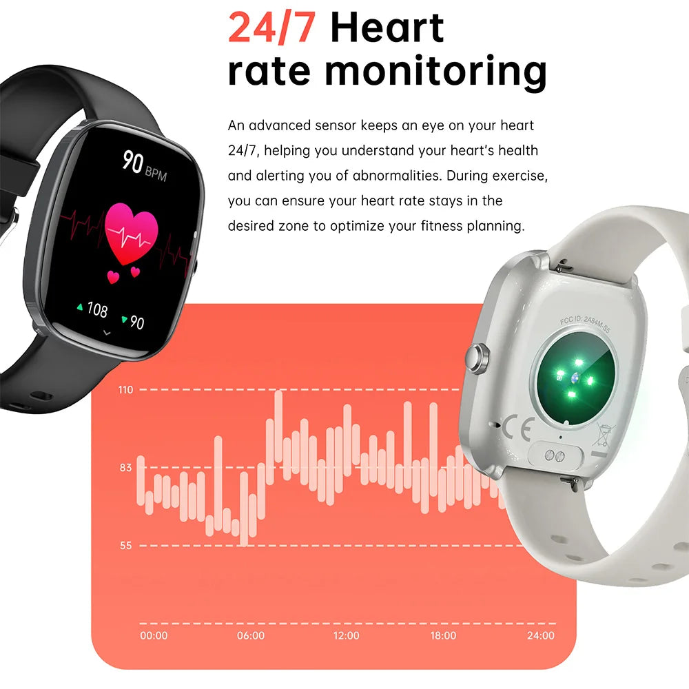 Planar Luxury Smartwatch 1.83” HD 240*283 Men And Women Health Monitoring Heart Rate Step Count BT Caling Diy Faces Watch Youth