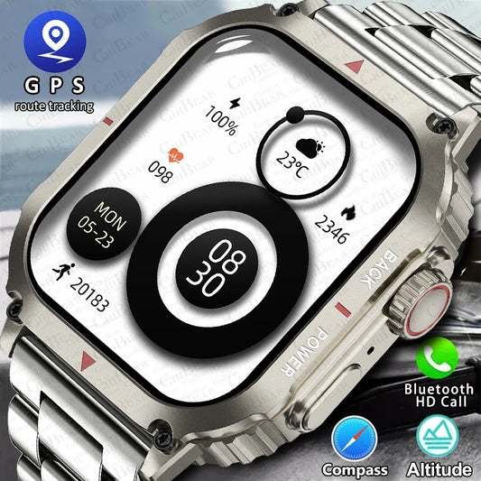 Outdoor Military Smart Watch Men For Android IOS GPS Sports Fitness Watch NFC Bluetooth Call IP68 Waterproof SmartWatch 2024 New