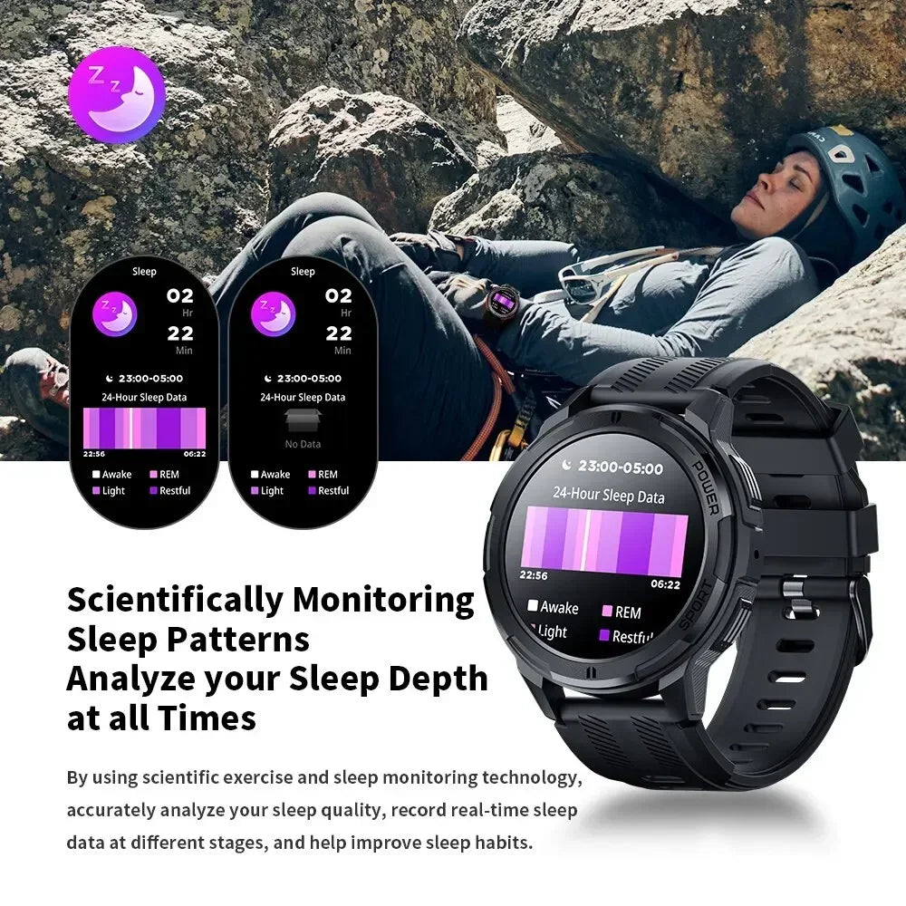 Outdoor Military 1ATM Waterproof Watches Sports Bluetooth Call Smartwatch For Men Smart Watch 2024 New Clock For Xiaomi Huawei