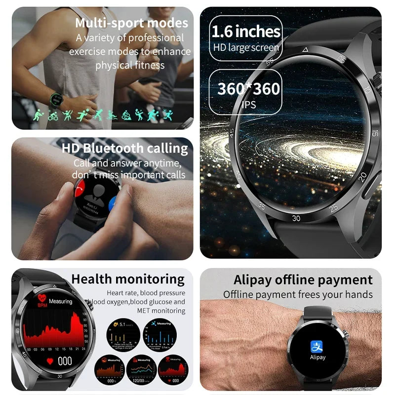 2024 New for Huawei GT4 Pro Smart Watch Men Watch 4 AMOLED Screen Heart Rate NFC Blood Sugar Bluetooth Call Original Smartwatchs