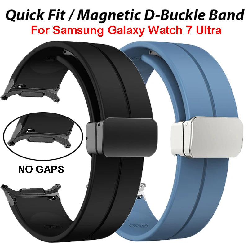 Magnetic Silicone Band for Samsung Galaxy Watch Ultra 47mm Soft Sport Bracelet for Galaxy Watch Ultra Replacement Strap Correa