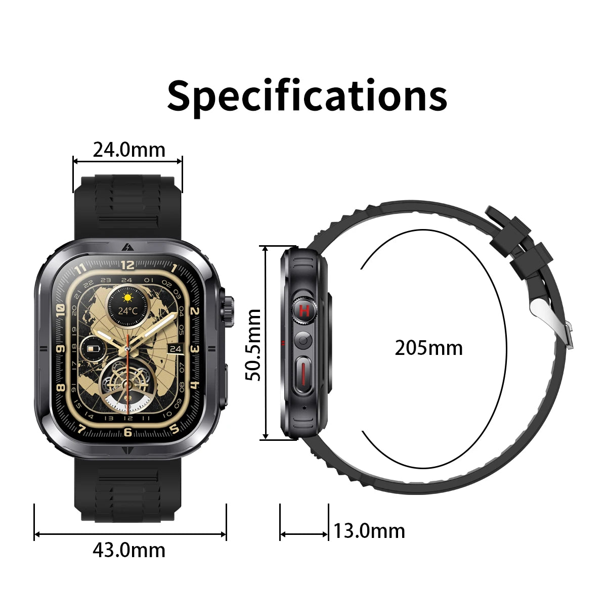 2024 New upgraded Men's Outdoor Adventure Sports Fitness Military Smartwatch Men IP68 Waterproof Tracker 2.01BT Call Smartwatch