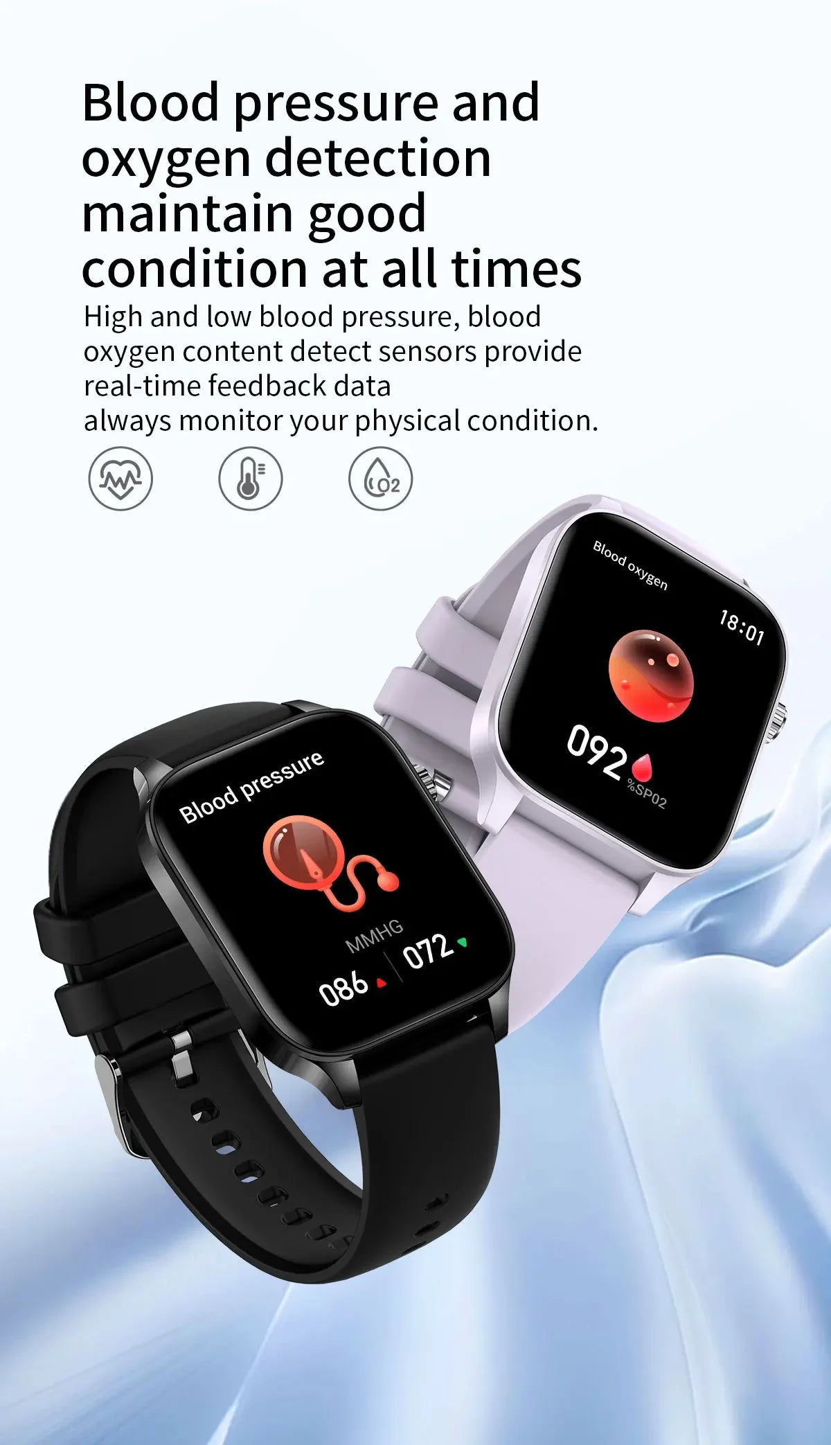 2024 Smart Watch Android Phone 1.85 Inch Color Screen Bluetooth Call Blood Oxygen/Pressure Monitoring Smartwatch Women Men