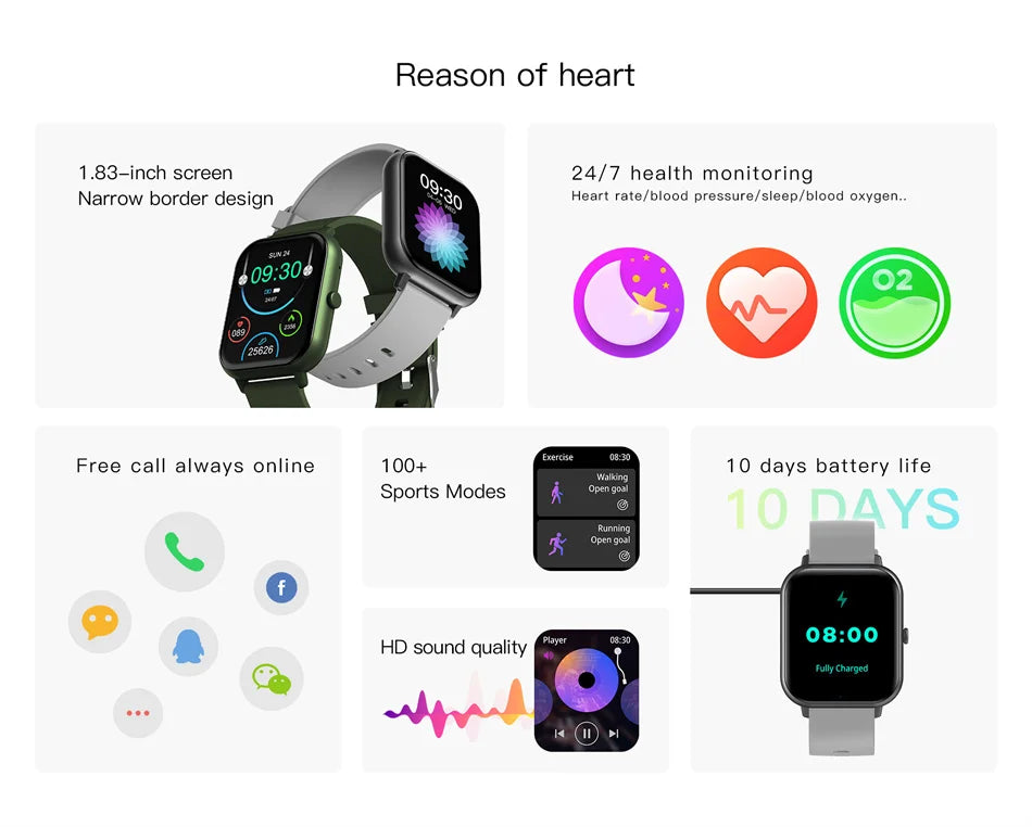 2024 New For Xiaomi Bluetooth Call Smart Watch Women Men Heart Rate Blood Oxygen Voice Assistant 100+Sports Ladies Smartwatch