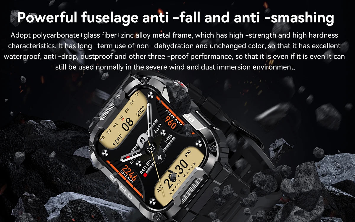 2024 Smart Watch Man 400mAh Bluetooth Call AI Voice Assistant Waterproof IP68 Smartwatch Games Outdoor Fitness Sports Watch