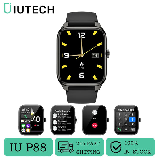 IUTECH P88 Smart Watch Women Men Bluetooth Connect Call Smartwatch Waterproof Sports Heart Rate Monitoring Watches Wristwatch