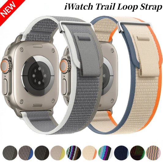 Trail Loop Strap For Apple Watch Ultra 2 49mm Series 9 8 7 45mm 41mm Sports Nylon Wristband For iWatch 6 5 4 3 SE 44mm 40mm 42mm