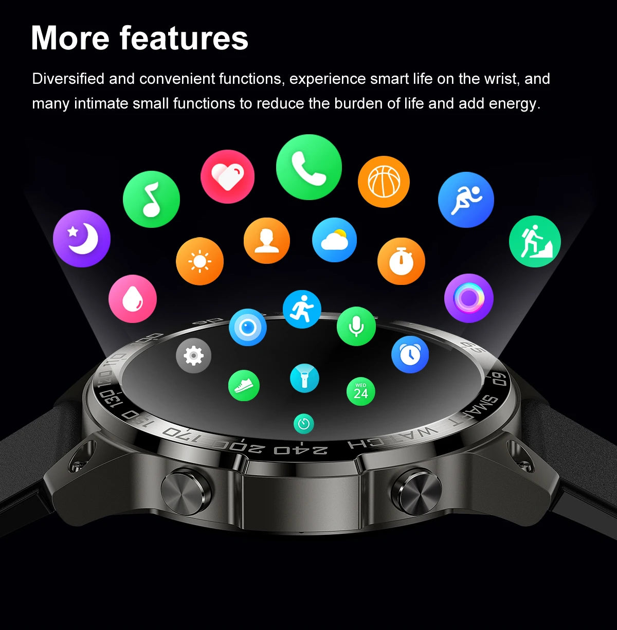 2024 AMOLED Smart Watch Men Always-on Display Hi-Fi Voice Call Sport Watches IP68 Waterproof Smartwatch For Huawei Xiaomi iPhone