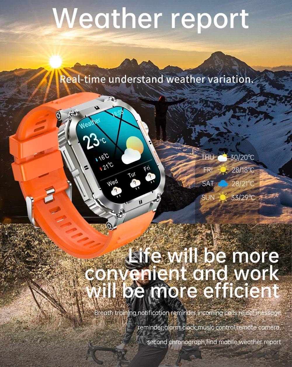 2024 Smart Watch Men 1.96 IPS Heartrate Blood Oxygen Waterproof 400mAh Outdoor Timer Weather Sport Smartwatch Women Sleep Health