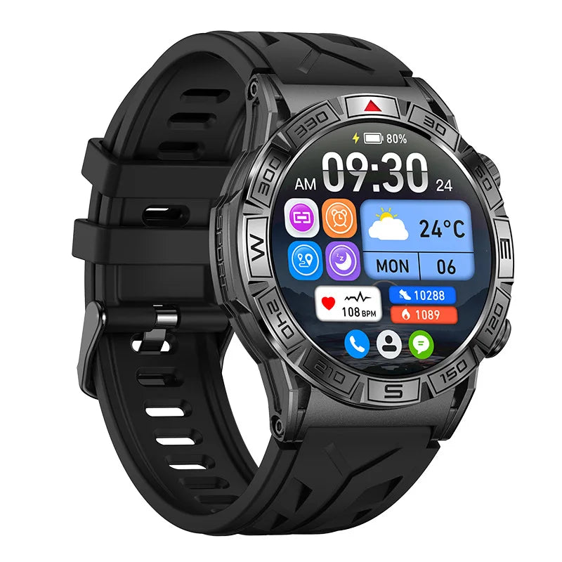 2024 KC80 Smartwatch Flashlight Compass Sport Waterproof Smart watch Bluetooth Call Smart Watch 650mAh Battery  watches for men