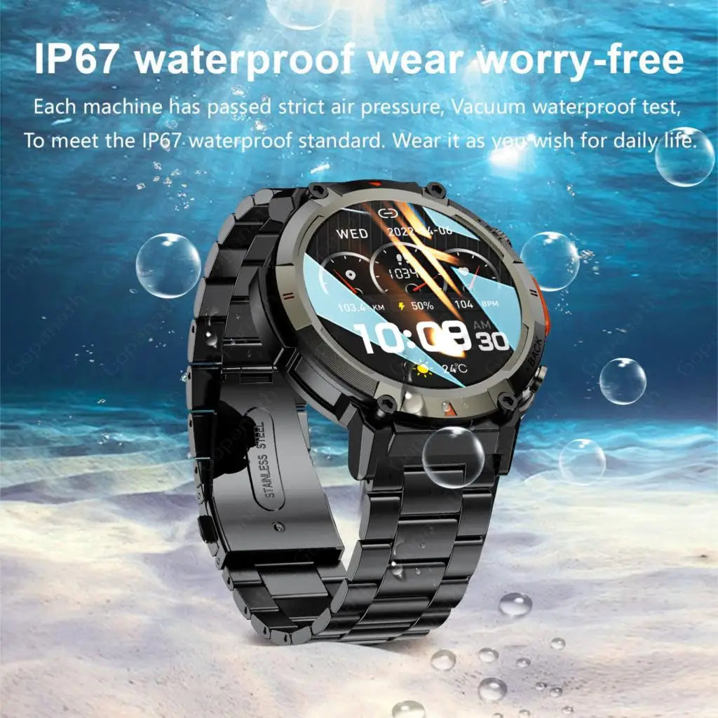 XLJBL 2024 Outdoor Smartwatch For Huawei Xiaomi GT4 Pro Watch Men Blood Pressure Health 100+Sports Bracelet With LED Flashlight