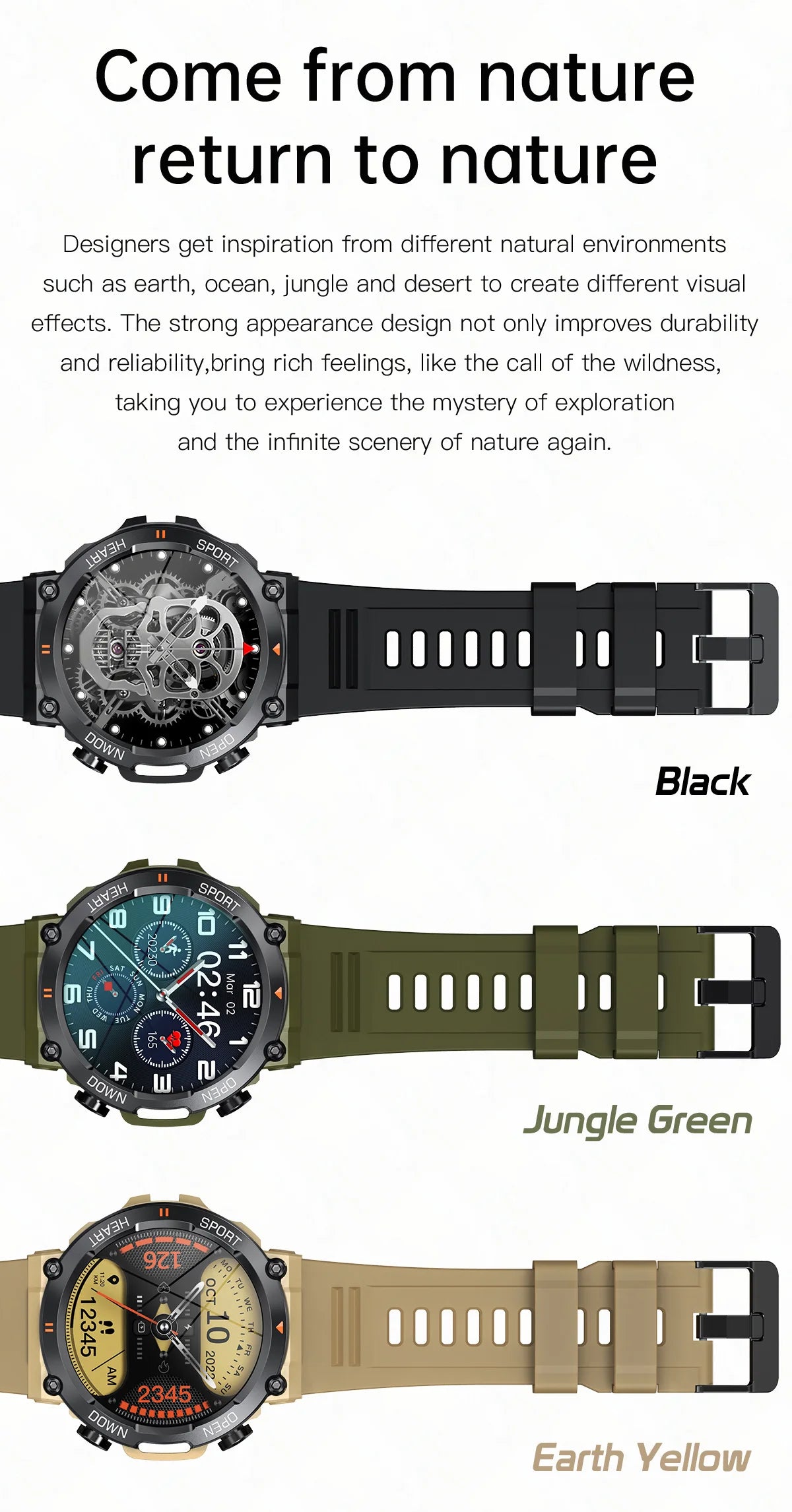 2024 Rugged Military Smart Watch for Men AMOLED 100+Sports Watches BT Call Waterproof  Original Smartwatch men