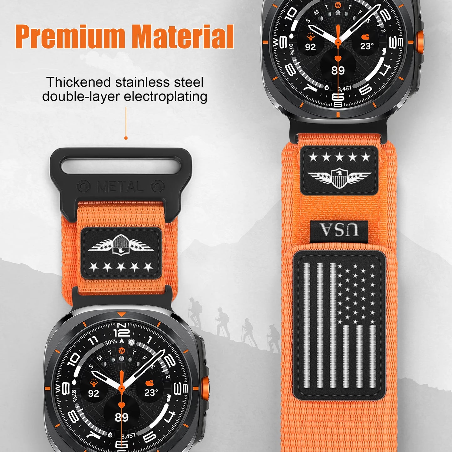 Rugged Nylon Strap For Samsung Galaxy Watch 7 Ultra 47mm accessories Sport Fabric bracelet correa Galaxy watch Ultra band 47 mm