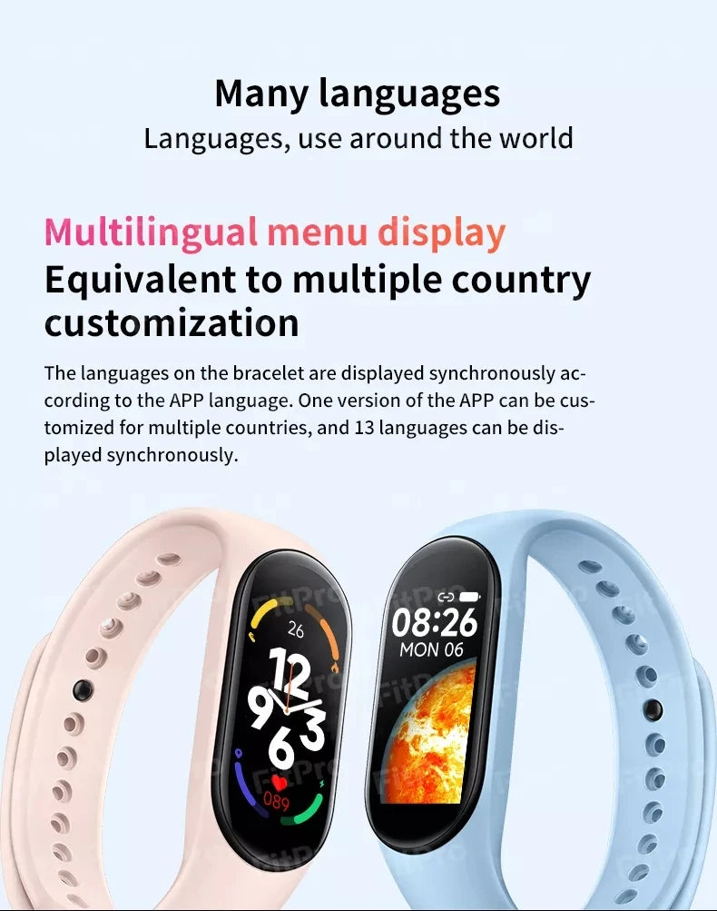 M7 Smart Watch Men Women Smartband Heart Rate Smartwatch Fitness Tracker Blood Pressure Sport Smart Bracelet For Mi Band 7