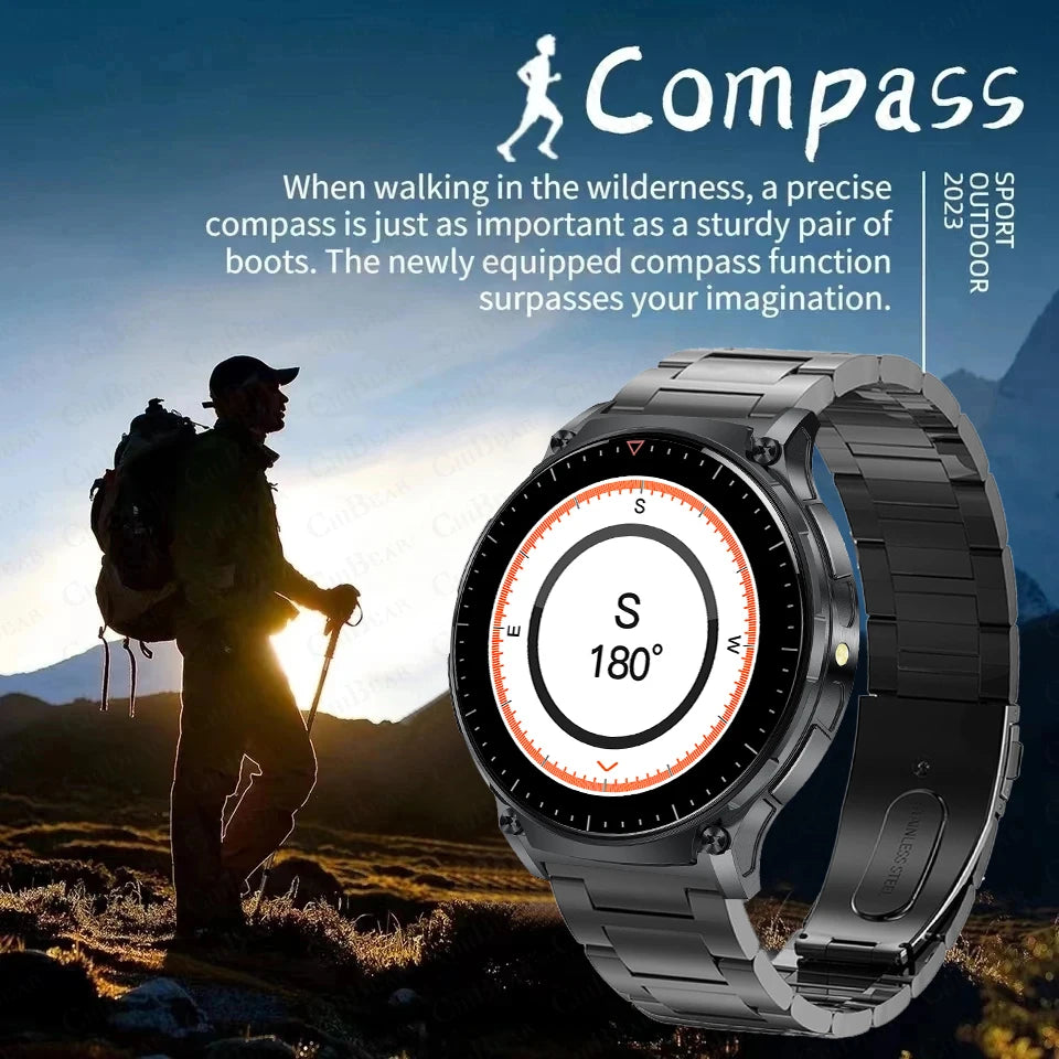 2024 New NFC Smart Watch Men ECG+PPG Compass Temperature GPS Sports Fitness Tracker Bluetooth Call Smartwatch For Huawei Watch 4