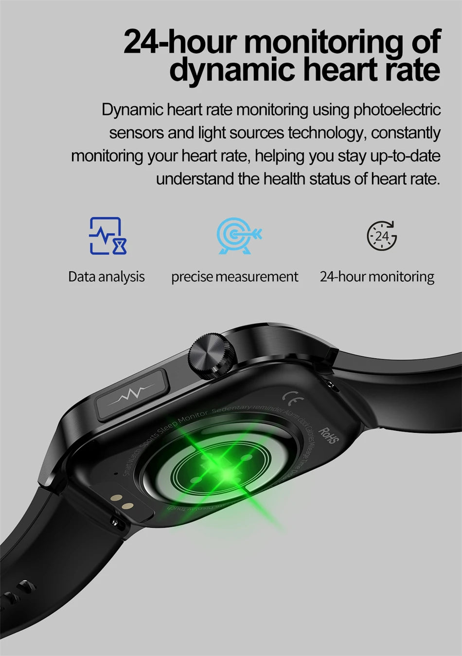 ECG Heart Monitor SOS Bluetooth Call Waterproof Sports Smartwatch 2.04'' HD Screen AI Medical Diagnosis Men Smart Watch 2024 New