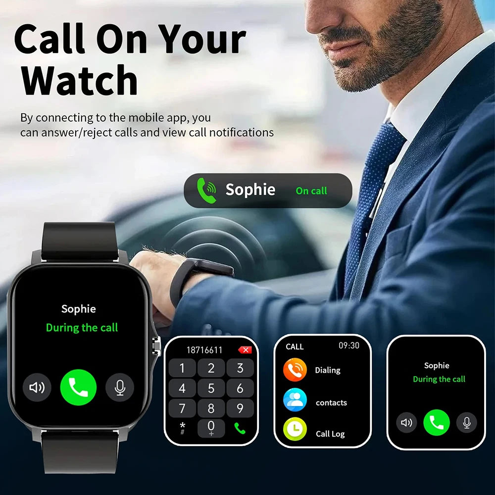 Smartwatch hombre 2024 Custom Dial Bluetooth Smarthwhatch For Women Men 1.91'' Display Heart Rate Sports Smart Watch Android ios