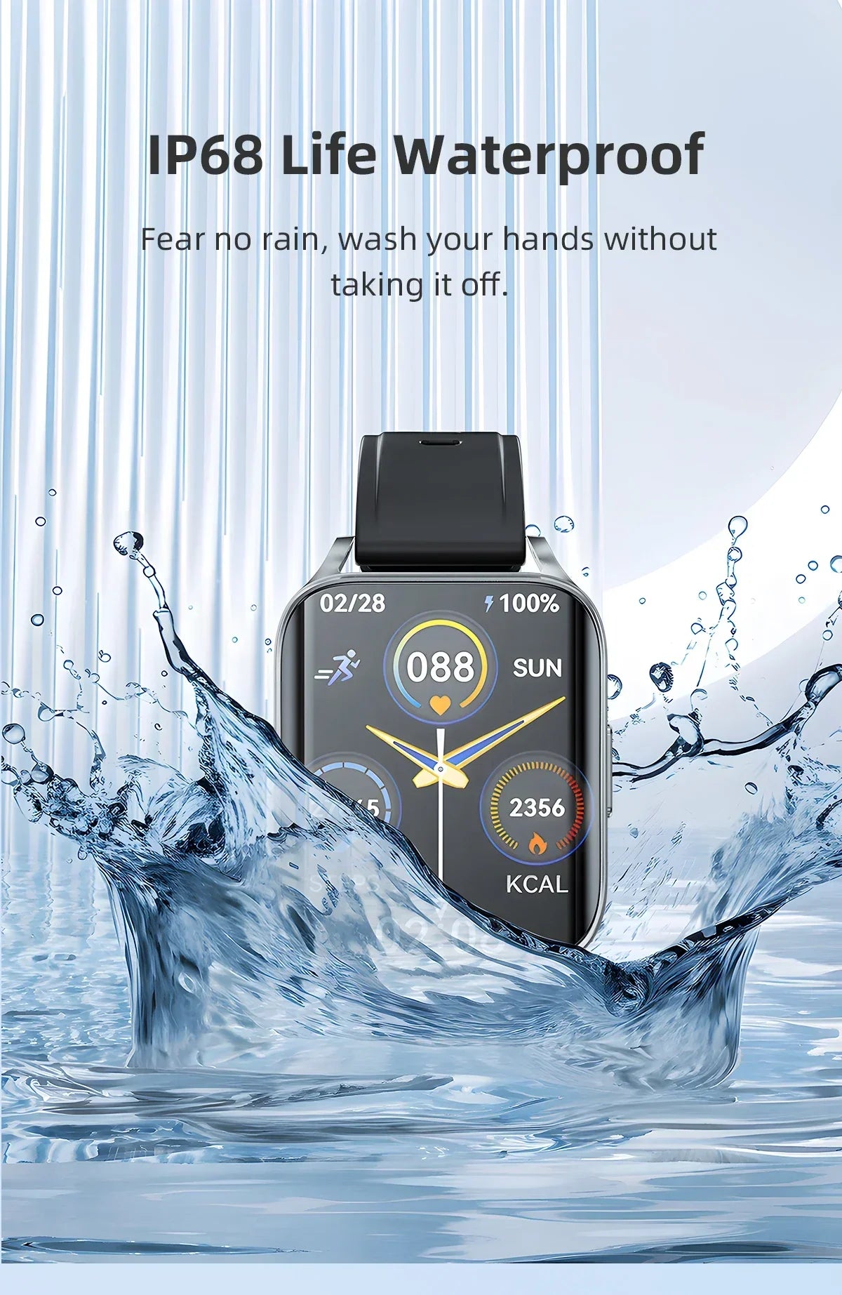 2024 OD6 Smartwatch for Men Women Ladies Bluetooth Call Curved Touch Color Screen Heart Rate IP68 Waterproof for Xiaomi 4 iphone