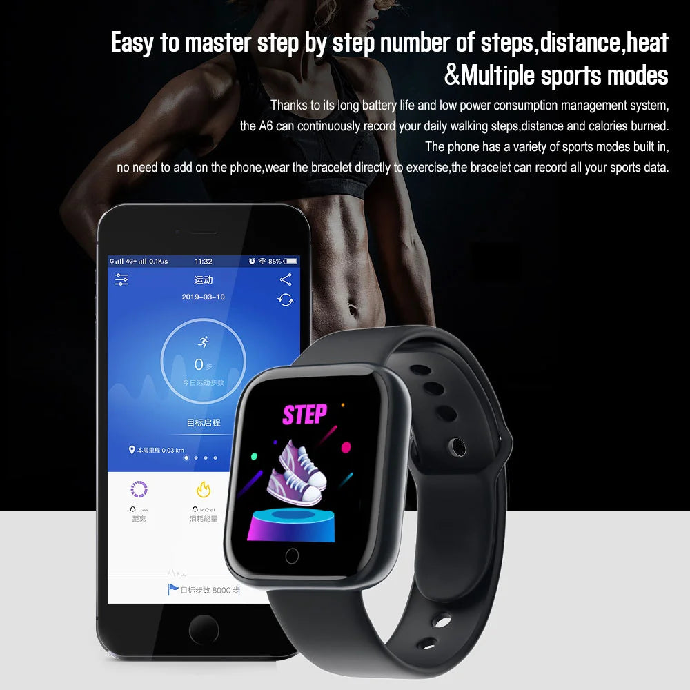 For iPhone Xiaomi Smart Watch Men Women Bluetooth Sport Watches Heart Rate Monitor Blood Pressure Fitness Watch Smart Bracelet