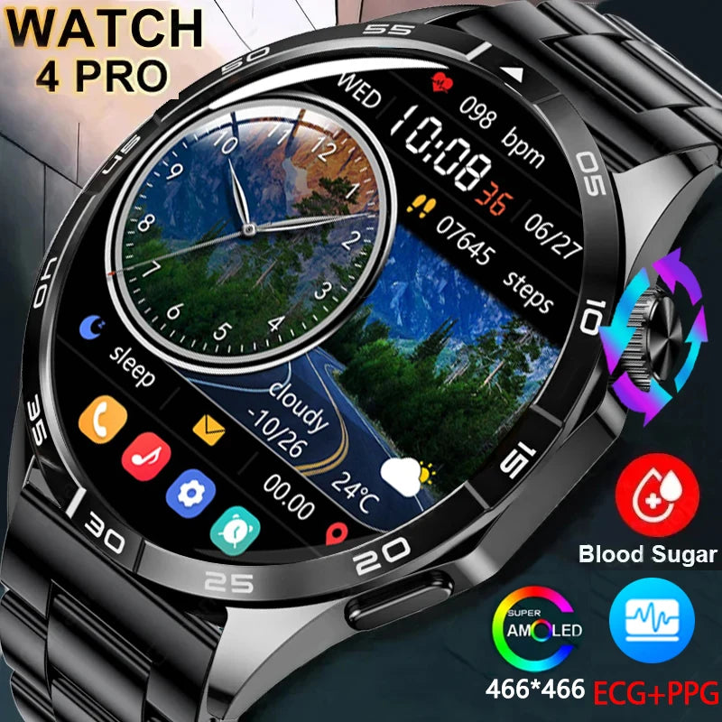 For Android iOS Watch 4 Pro Smart Watch Men ECG+PPG GPS Tracker HD Screen Heart Rate IP68 Waterproof BT Call SmartWatch 2024 New