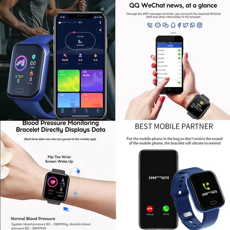 D20 Children Kids Smart Watch Boys Girls Sports Men Women Smartwatch Blood Pressure Smart Clock Child Fitness For Android IOS