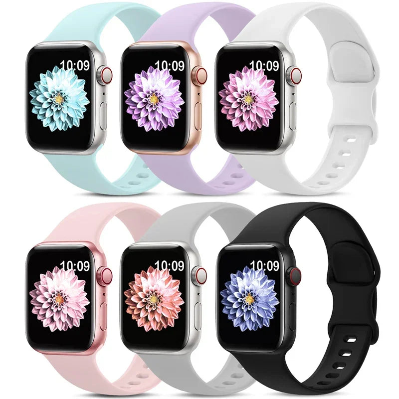 Silicone Strap For Apple Watch Band 44mm 40mm 45mm 41mm 42-38mm sport wrist bracelet iwatch series 8 7 se 3 4 5 6 9 ultra 2 49mm