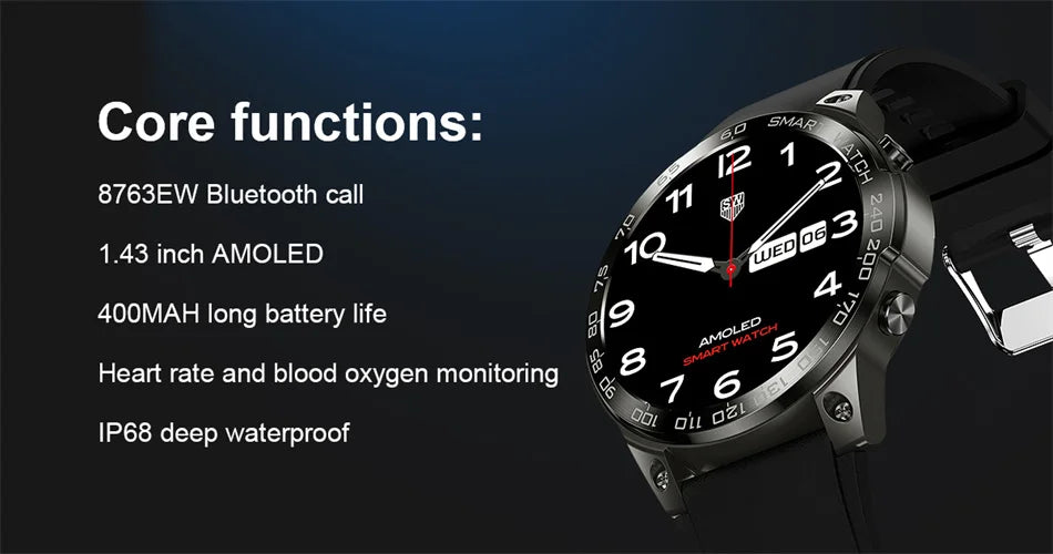 2024 New AMOLED Screen Always Display Time Smartwatch Men Women Siri Voice Assistant Waterproof Bluetooth Call Smart Watch Men