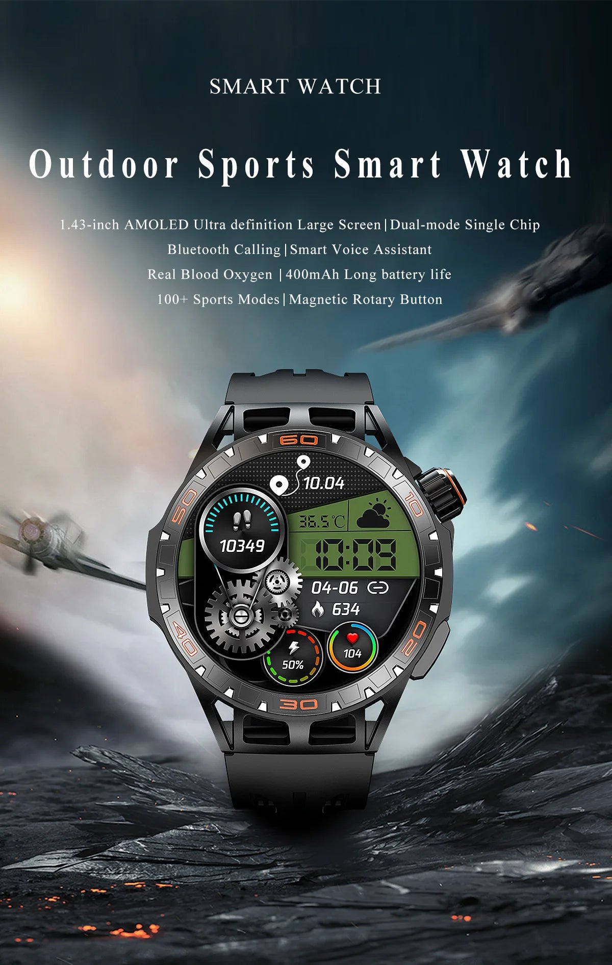 Smart Watch Men Electronics AMOLED Screen Wristwatch 2024 Fitness Bracelet Blood Pressure Intelligent Smartwatch For Android