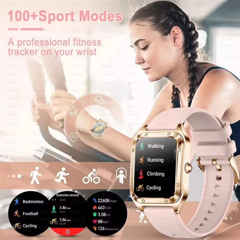 2024 True AMOLED Smart Watch Ladies Screen 1.57-inch HD Health Tracker Voice Bluetooth Call Smartwatches Women For Huawei Xiaomi