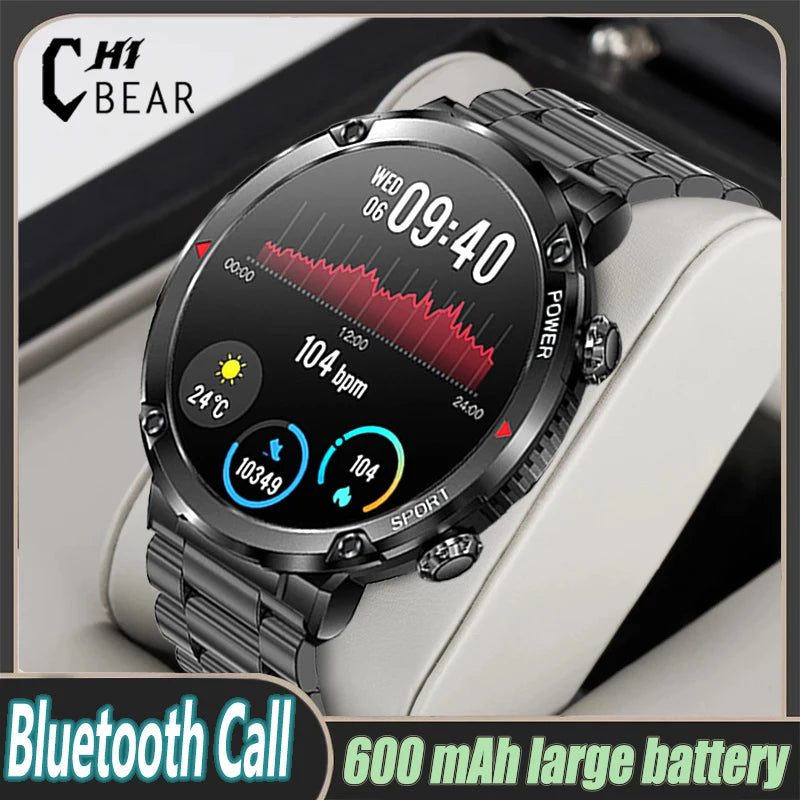 For Huawei 600mAh Battery Watch For Men Smart Watch In 2024 Bluetooth Call Smartwatch Fitness Sports Clock 1.6 Inch HD Screen