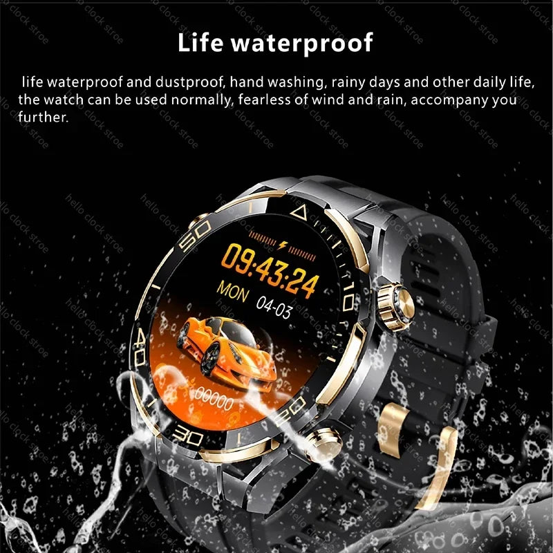 For Huawei Smartwatch 2024 4G ROM GPS Track Hello Clock NFC PPG Compass Bluetooth Call Music Smart Watch Men PK 3 plus GT4 Pro