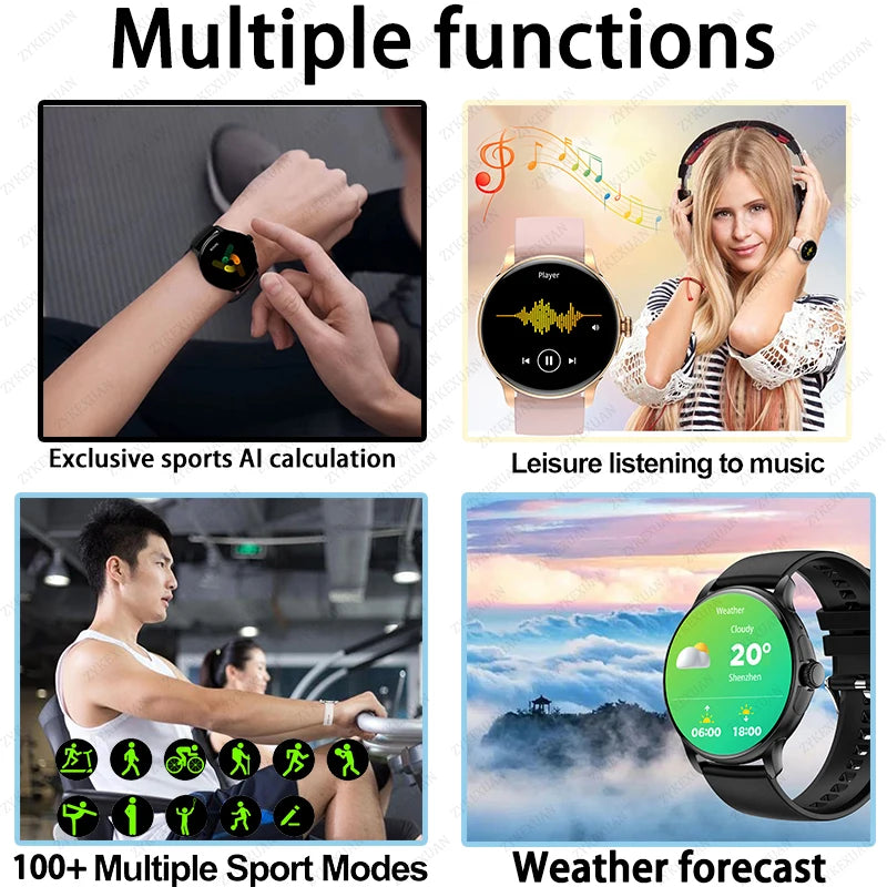 2024 Smartwatch Women 466*466 AMOLED 1.43" HD Screen Always Display Time Bluetooth Call IP67 Waterproof Sports Smart Watch Men