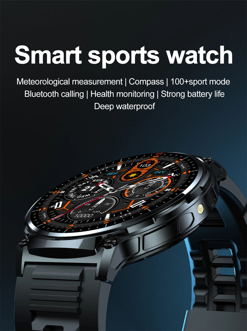 2024 New Compass Smart Watch Men Women Flashlight HD Screen Bluetooth Call GPS NFC 100+ Sport modes Heart rate Smartwatch Man