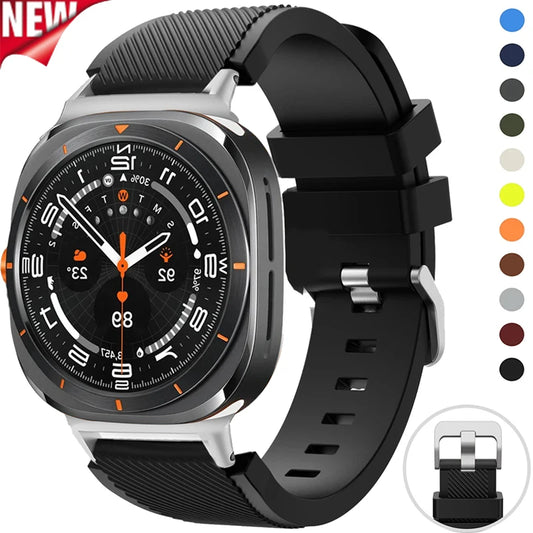 Silicone Sport Strap For Samsung Galaxy Watch Ultra 47MM Accessories Bracelet For Galaxy Watch 7 Ultra 47MM Soft Wristband