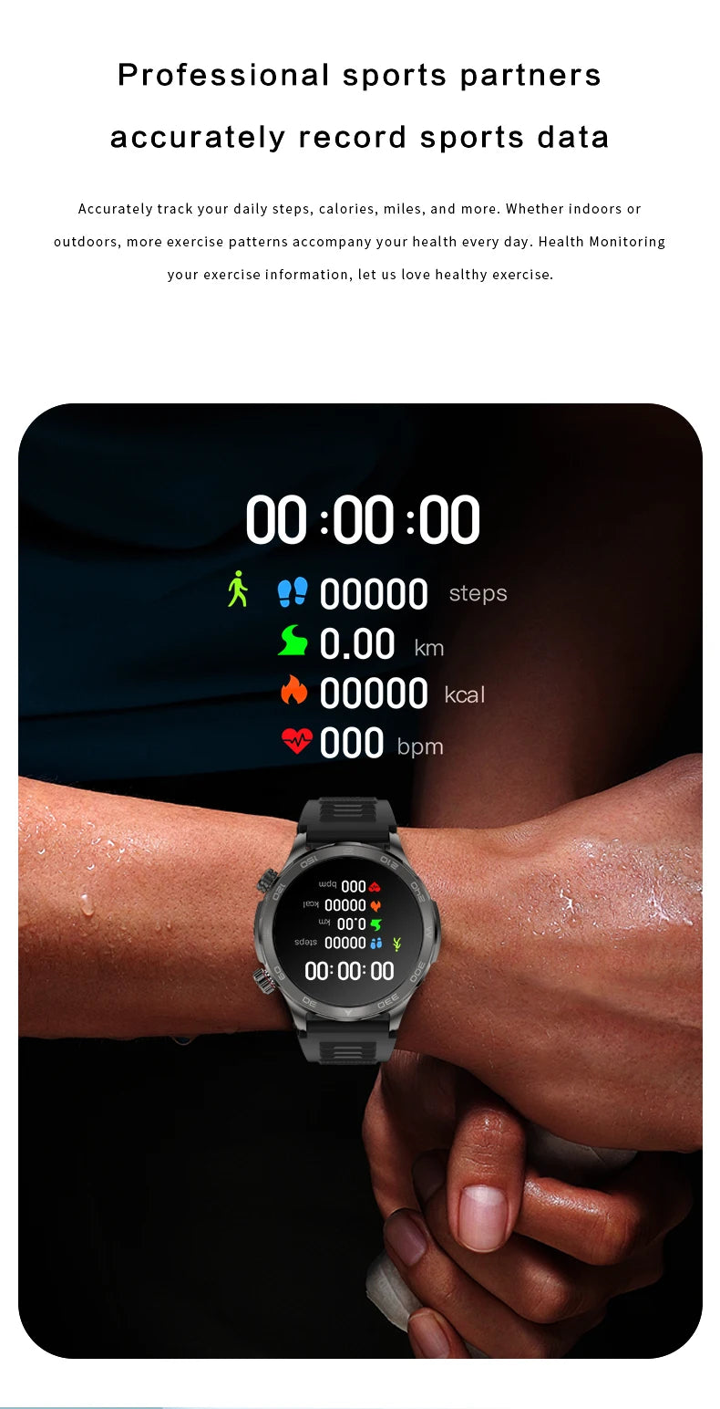 2024 New GPS Sports Smartwatch Men Suitable For Android 1.53 AMOLED Screen Heart Rate Monitor NFC IP68 Waterproof Bluetooth Call