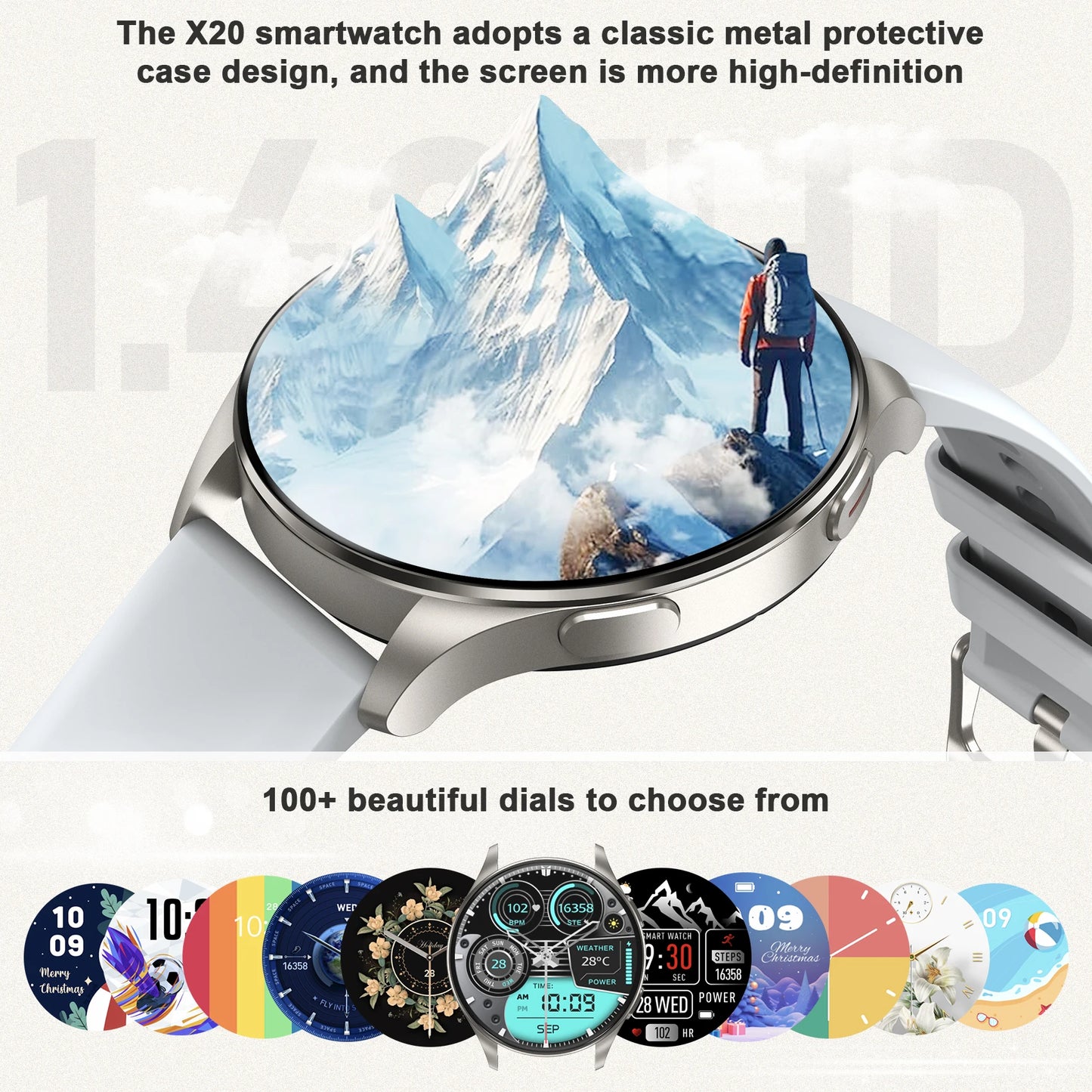 New 2024 Blackview X20 Smart Watch 1.43” HD AMOLED Display Bluetooth Calls Smartwatch for Men Women Health and Fitness Tracking