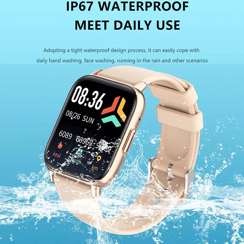 2024 New For Huawei Xiaomi Men Women Smartwatch Bluetooth Call Heart rate Temperature Sports Track IP67 Waterproof Smartwatch