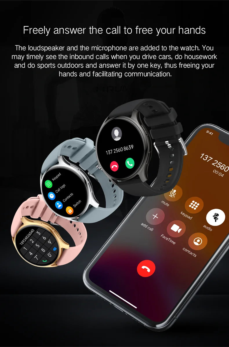 IUTECH S50 Smart Watch Touch Screen Health Monitoring Bluetooth Call Electronic Watches  Waterproof Sports Smartwatch Men Women