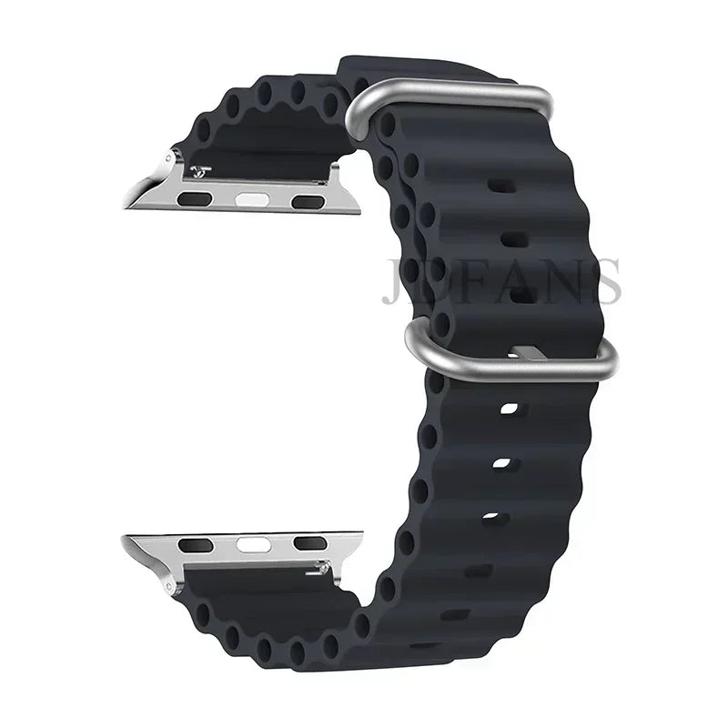 Ocean strap For Apple watch Ultra 49mm band 44mm 45mm 40mm 41mm 42mm silicone Original 1:1 bracelet iWatch series 8 7 6 5 4 9 se