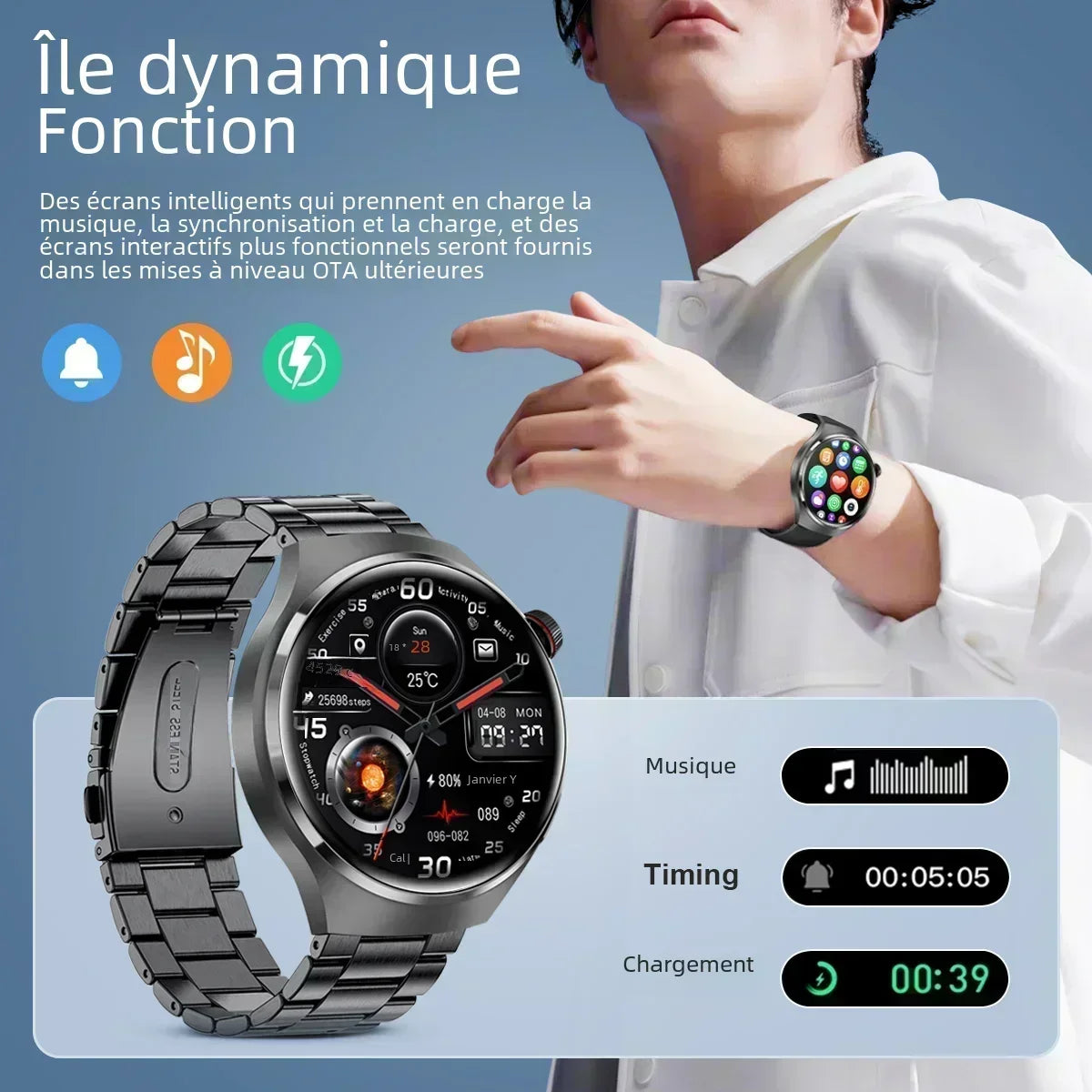 For HUAWEI GT4 Pro GPS Smart Watch Men 360*360 AMOLED Screen Heart Rate Bluetooth Call IP68 Waterproof NFC Smartwatches 2024 New