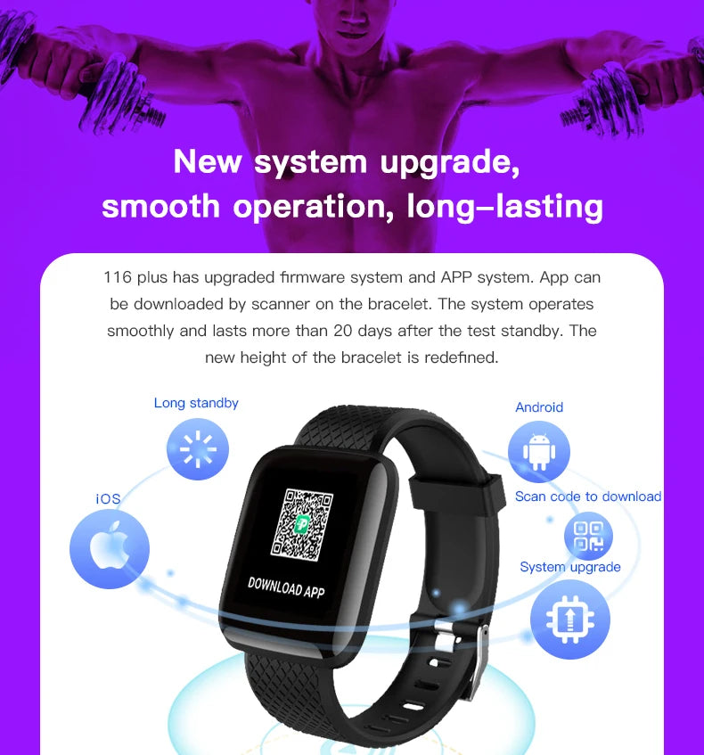 Multifunction Smart Watch Message Remind Control Bluetooth Fitness Heart Rate Sport Step Calories Smartwatch For Men Women Kids